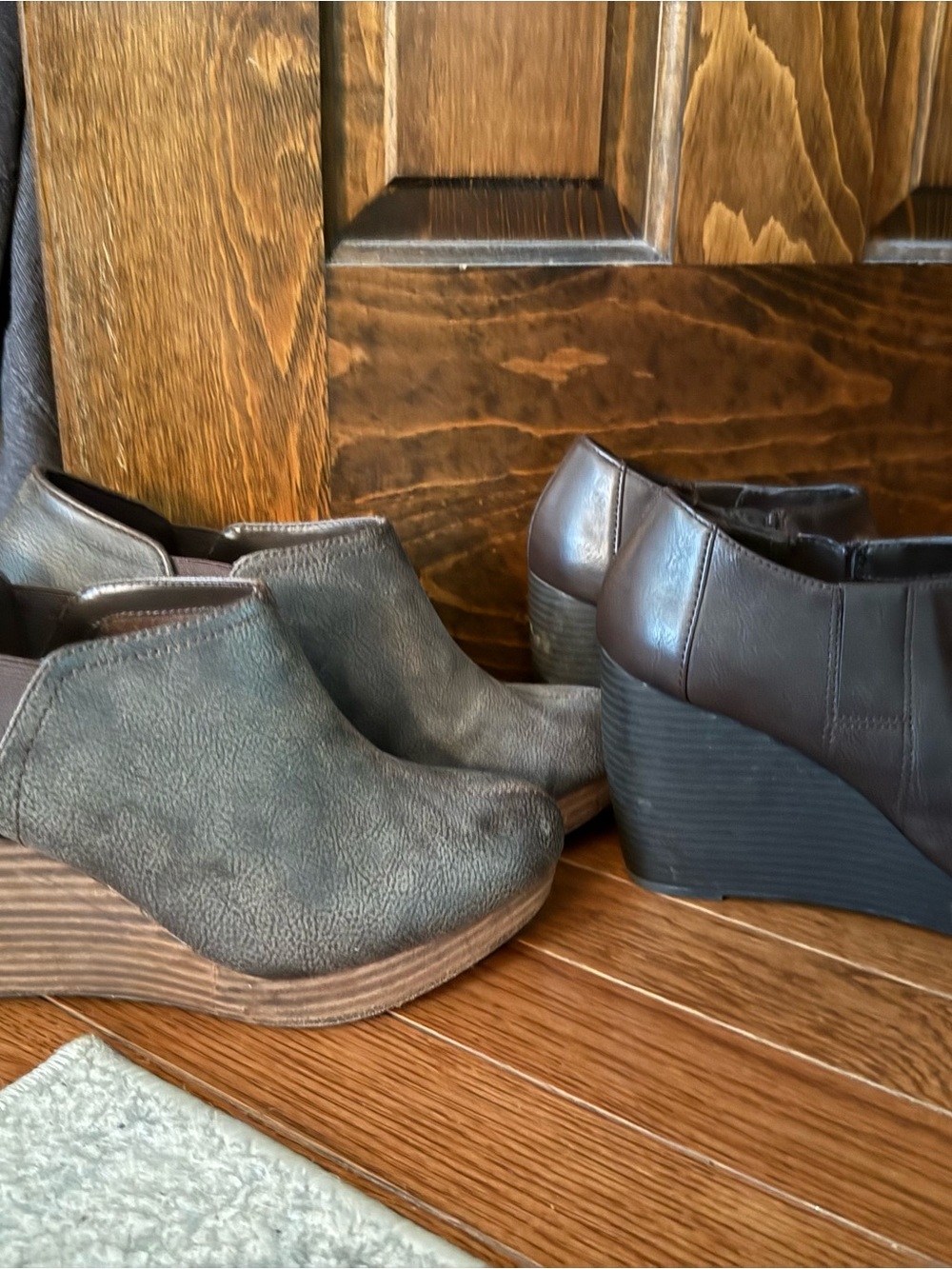 2 pairs of Women's Grey Wedge Ankle Boots
